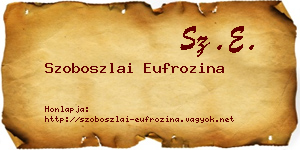Szoboszlai Eufrozina névjegykártya