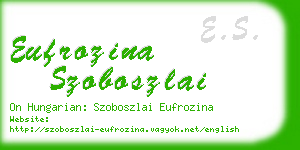 eufrozina szoboszlai business card